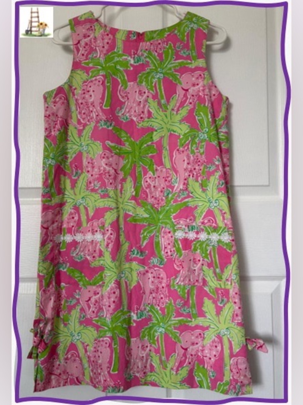 LILLY PULITZER-Pink and Lime Tropical Print Dress